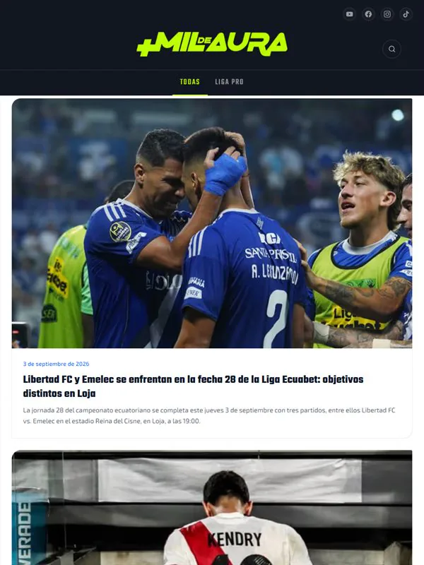 Portada de masmildeaura.com, el sitio de Más Mil de Aura