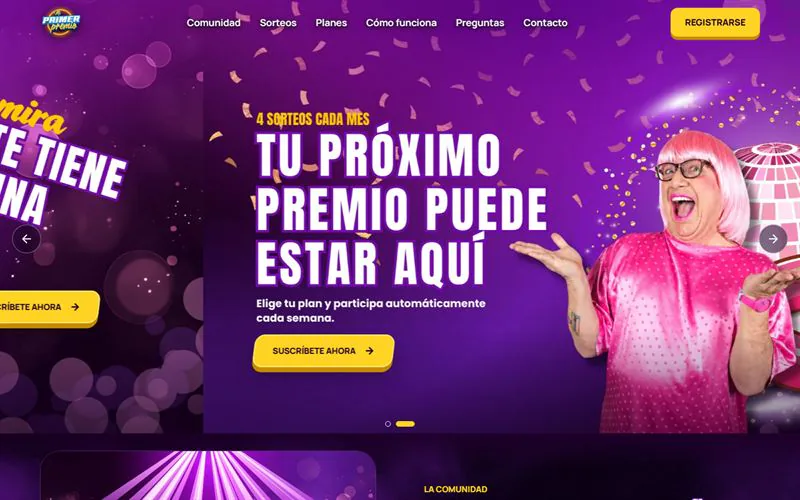 Captura de Mi Primer Premio (miprimerpremio.com) en producción